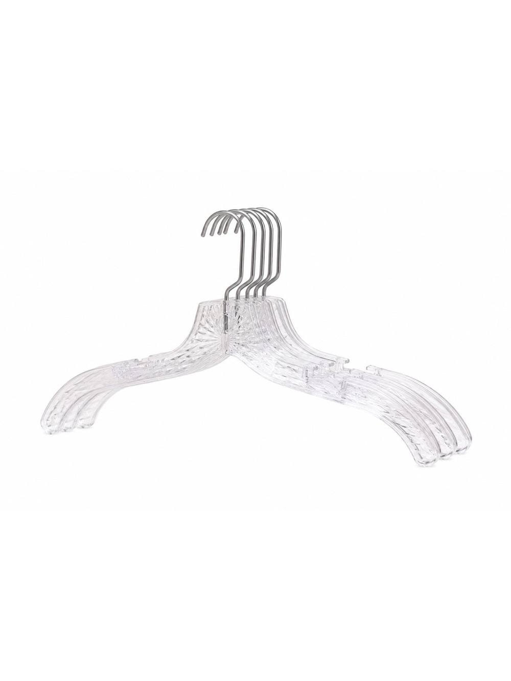 Set of 5 Clear Acrylic Clothing Hangers Like New